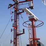 Steuerung aus dem All: Satellitenempfangsstation eines Windparks.