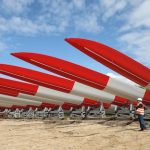 Bereit zur Montage: Lagerfläche für die Rotorblätter des Windparks Ullersdorf.