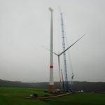Windpark Altertheim: Die letzte Sternmontage erfolgte bei trübem Wetter.