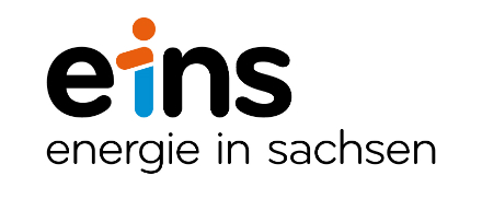 Ein einselmännchen im Logo von eins energie in sachsen.