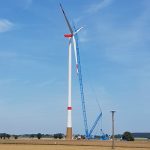 Kurz vor Fertigstellung: der Windpark Stadelhofen Titting im Landkreis Eichstätt.