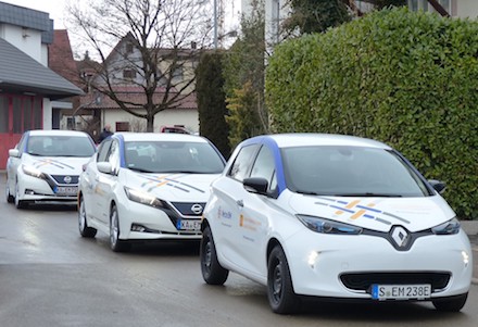 Die Projektteilnehmer in Kusterdingen erhielten einen Renault Zoe oder einen Nissan Leaf.