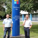 Michael Wippermann (r.) und Jörg Mikus setzen weiter auf den Heimvorteil der Stadtwerke Lage.