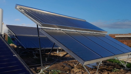 Bei dem Solarthermieprojekt in Wolmirstedt wird die Anordnung der Kollektoren so gestaltet